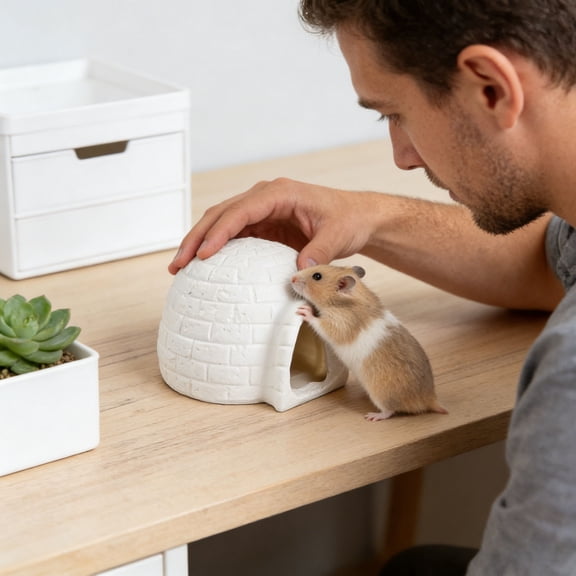 Resin Hamster Igloo Hideout â Mini Cooling House for Small Pets â Summer Hideaway for Hamsters & Mice