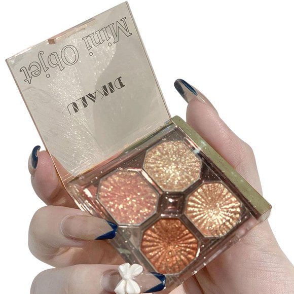 XGZ Eyeshadow Palette Glitter Makeup Palette Shimmer Sequined Palette, Adhesive Eye Shadow Long Lasting, Eye Shadow Neutral Cosmetic Eye Shadows,4 Colors