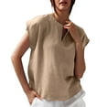 thumbnail image 2 of Karight Womens Sleeveless Button Down Shirt Collared Cotton Linen Blouse Casual Office Shirts Basic Tank Top, 2 of 6
