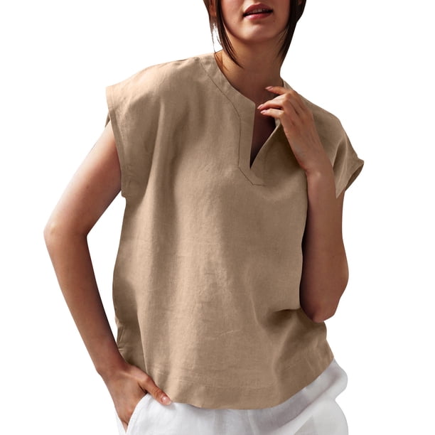 Eres Más Que una Camisa de Puntuación de Prueba Sexy de Manga Corta Lentejuelas Suelta Camisa de Blusa con Cuello en V, Poliéster