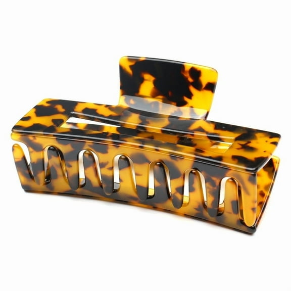 QinGoo Large Rectangle Hair Claw Clip for Thick Hair Strong Hold Women Hair Accessory 1 Count, 4.1 inch, Tortoise