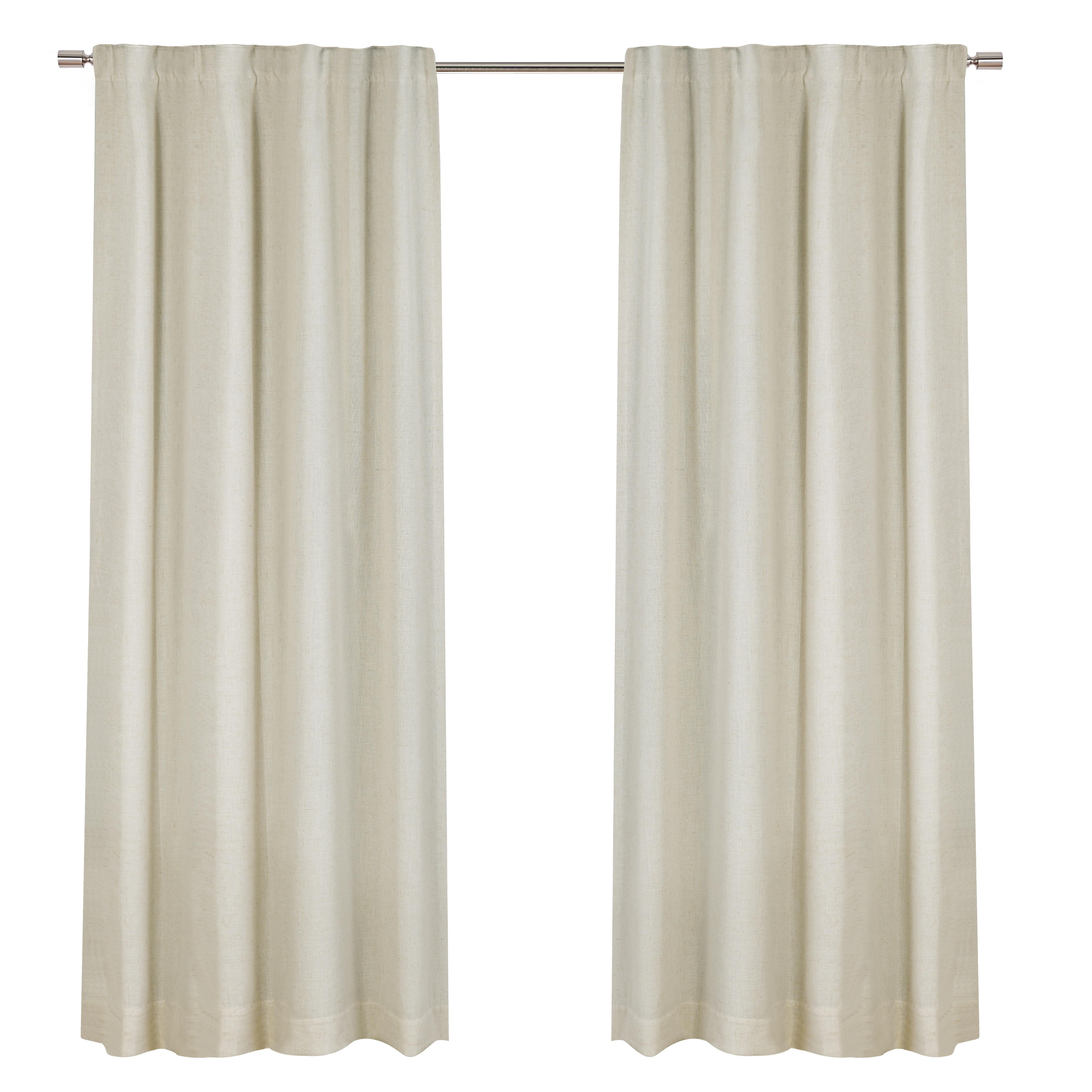 Better Homes & Gardens Linen Blend Curtain, Single Panel, Papyrus Beige, 50" W x 84" L