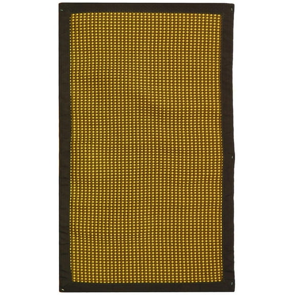 SAFAVIEH Sierra Korrine Solid Border Area Rug, Honey/Brown, 2'6" x 4'2"