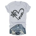 thumbnail image 2 of Dorinao Women's Mother's Day Heart Print Short Sleeve T Shirt, Gray, XXL, 2 of 4