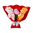 thumbnail image 2 of 11.8" Medium Plush Bouquet with Beige Wrapping & Pink Bow - Cute Birthday & Valentine's Day Gift, Perfect Back to School Plush for Teens, 2 of 4