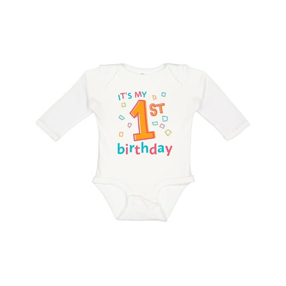 Inktastic It's My First Birthday Boys or Girls Long Sleeve Baby Bodysuit