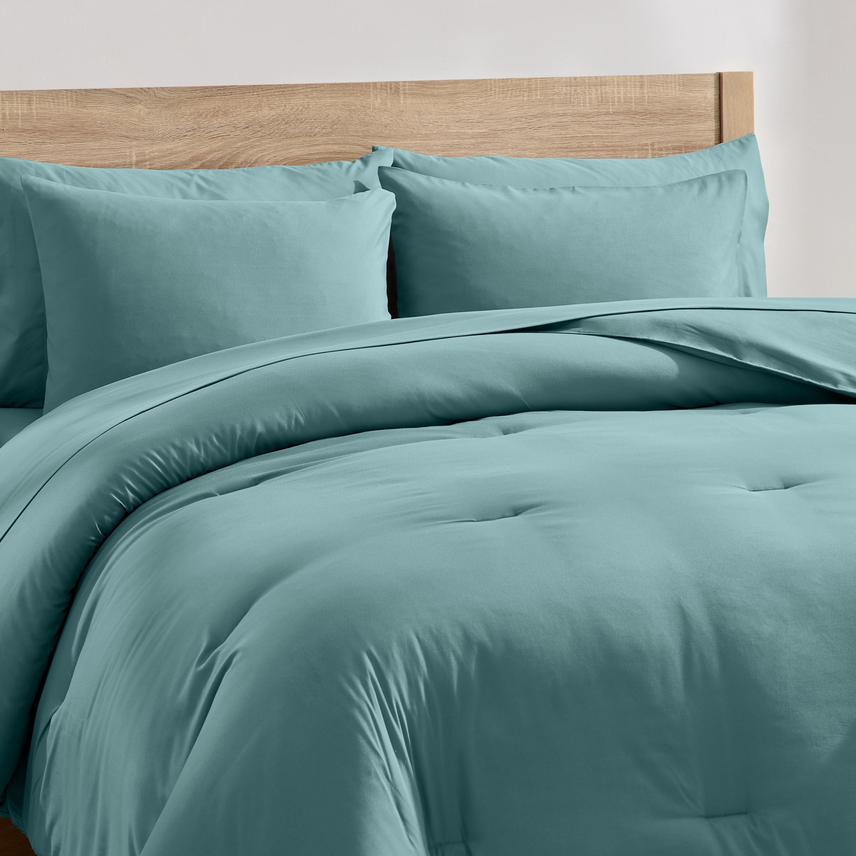 LammaLoe Queen Comforter Set, 7 Piece Bed in a Bag, Ultra Soft Bedding Comforter Set with Sheets, All Season Bed Set, Mineral Blue