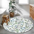 thumbnail image 3 of Round Rugs 3Ft, Blue Green Eucalyptus Round Area Rug Washable Indoor Throw Carpet, Spring Botanical Leaves Weeping Small Non Slip Circle Rug for Bedroom Living Room Home Decor Aesthetic, 3 of 8