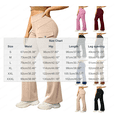 thumbnail image 2 of cocolona Womens Street Casual High Waist Cargo Flare Pants Fleece Lined Elastic Button Waist Wide Leg Gym Workout Pants with Pockets, 2 of 5