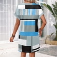 thumbnail image 5 of Women's Fashion Geometric Grid Print V-Neck Short Sleeve Casual Dress with Pocket, Pullover Summer Dress, Comfortable Loose Fit, Stylish Ladies Wear,Blue,3XL, 5 of 8