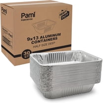 PAMI Half Size Deep Disposable Aluminum Pans 9x13 inch, 30 Pack Tin Foil Baking Pans for Oven, Grill & Freezer