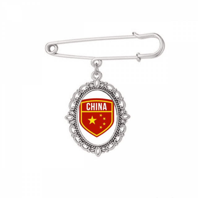 Broche Drapeau National Bouclier Chinois Pince à Châle pour Chemise