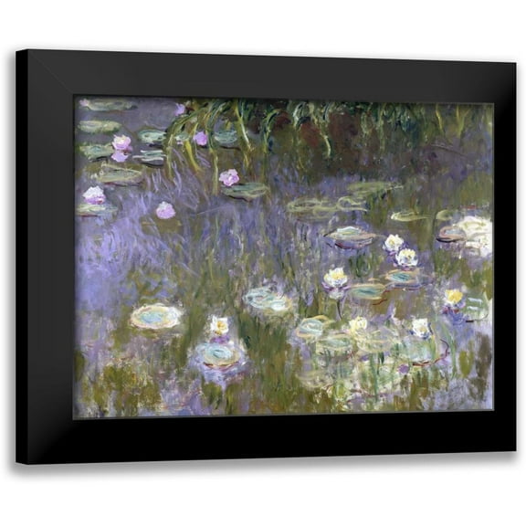 Monet, Claude 14x12 Black Modern Framed Museum Art Print Titled - Water Lilies