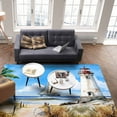 thumbnail image 4 of Area Rugs Indoor Non-Slip Rectangle Rug 2x3 Ft Lighthouse Summer Beach Boat Retro Watercolor Summer Rug Rubber Backing Floor Mats Non Shedding Home Decor Carpet for Entryway Living Room, 4 of 8