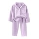 thumbnail image 1 of Gibobby Conjunto de leggings para bebés y niñas Niños pequeños, niñas, invierno, manga larga, color sólido, tops, pantalones, 2 piezas(Morado,12-18 Months), 1 of 4