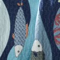 thumbnail image 3 of Full / Queen Blue Serenity Sea Fish Coral Coverlet Quilt Bedspread Set, 3 of 3