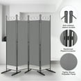 thumbnail image 5 of IVV Room Divider 4 Panel Tall Room Dividers and Folding Privacy Screens, 6 Ft Indoor Divider Room Fabric Panel W/Matel Frame, Freestanding Divider Screen, Partition Room Dividers for Office, Dorm, 5 of 10