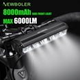 thumbnail image 2 of NEWBOLER, luz delantera para bicicleta, 6000 lúmenes, luz para bicicleta, 8000 mAh, linterna impermeable, carga USB, accesorios para lámpara de ciclismo de carretera MTB Dengxun unisex, 2 of 2