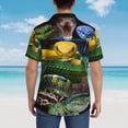 thumbnail image 4 of Yiaed Colorful Viper Snake Print Hawaiian Shirt for Men Short Sleeve Button Down Shirts Beach Shirts for Men,3X-Large, 4 of 7