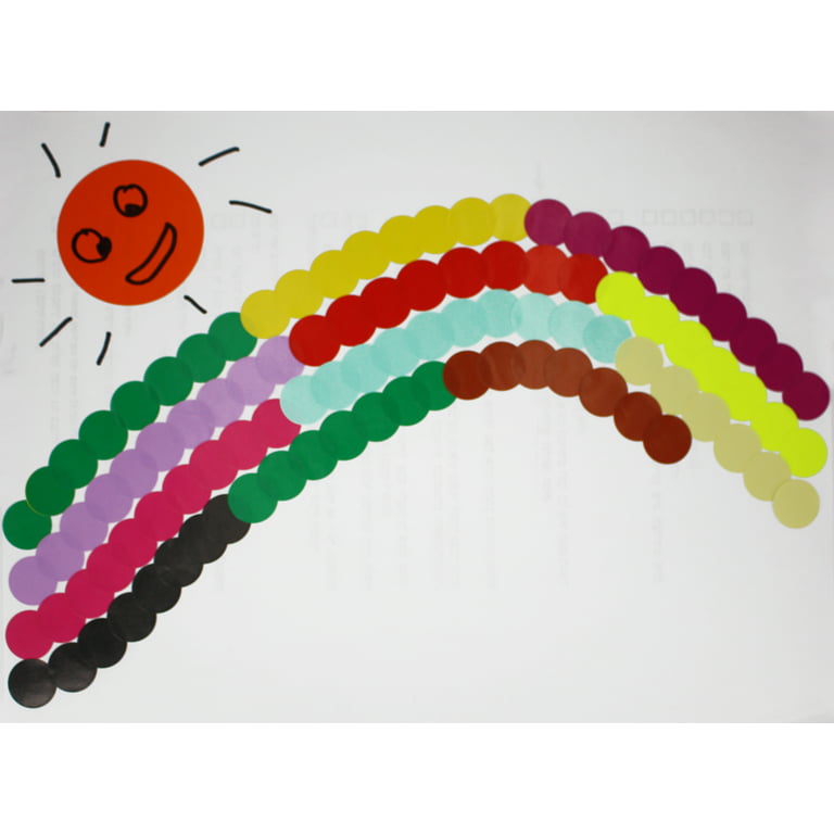 Color Dot stickers ~ 3/4 17 mm Colored round labels in Green, Yellow,  Pink, Purple, Orange, Brown, Blue and Red dots sticker - 1536 Pack
