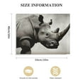 thumbnail image 3 of Nawypu  Canvas Print Wall Art Rhinoceros Portrait on Graphite Background Animals Wilderness Photography Modern Art Rustic Closeup Relax/Calm Grey Duotone for Living Room, Bedroom, Office, 3 of 6