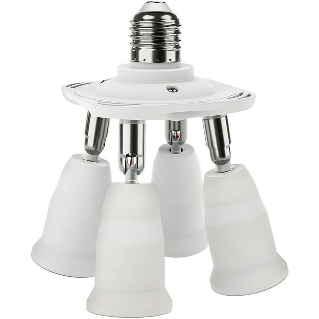 Adaptador divisor de casquillo E27 4 en 1, convertidor de casquillo para lámpara de araña de 10,5 x 10,5 x 12,5 cm