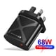 thumbnail image 2 of Cargadores De Teléfonos Móviles Carga de teléfono de 25 W AC100-240V Carga rápida USB para iPhone 14 Pro (Reino Unido negro), 2 of 5