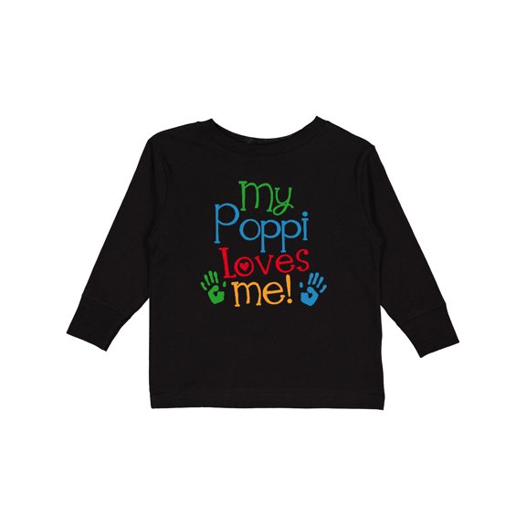 Inktastic My Poppi Loves Me Boys or Girls Long Sleeve Toddler T-Shirt