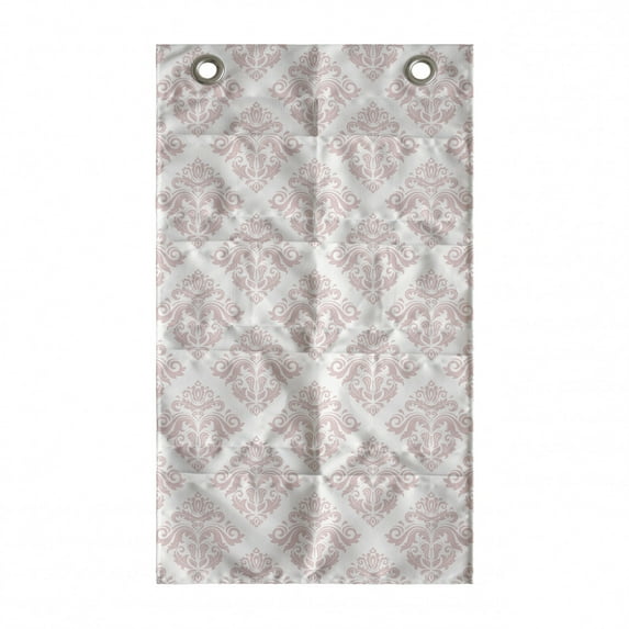 Damask Hanging Pocket Organizer, Victorian Feminine Vintage Floral Swirls Curved Leaves Classic Medieval Inspired Design, Printed Polyester Storage Bag with Pockets, 21" x 31", Blush
