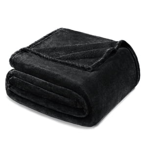Exclusivo Mezcla King Flannel Fleece Blanket, Black