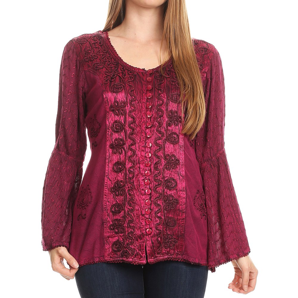 eyelet button down blouse