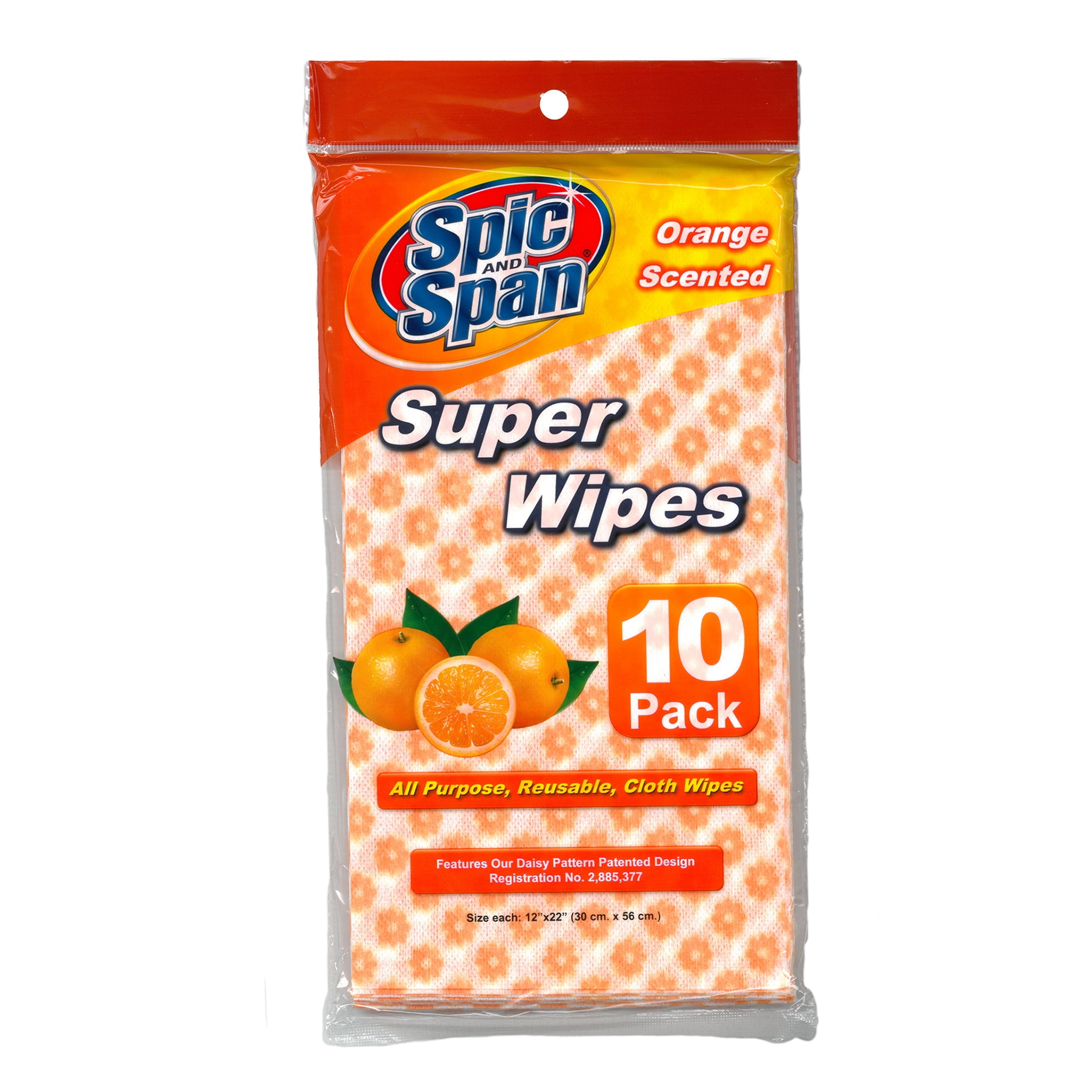 Spic And Span All Purpose Reusable Super Cloth Wipes, Orange