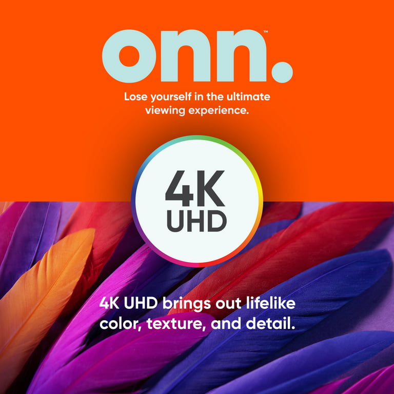 onn. 65” Class 4K UHD (2160P) LED Roku Smart TV HDR (100012587