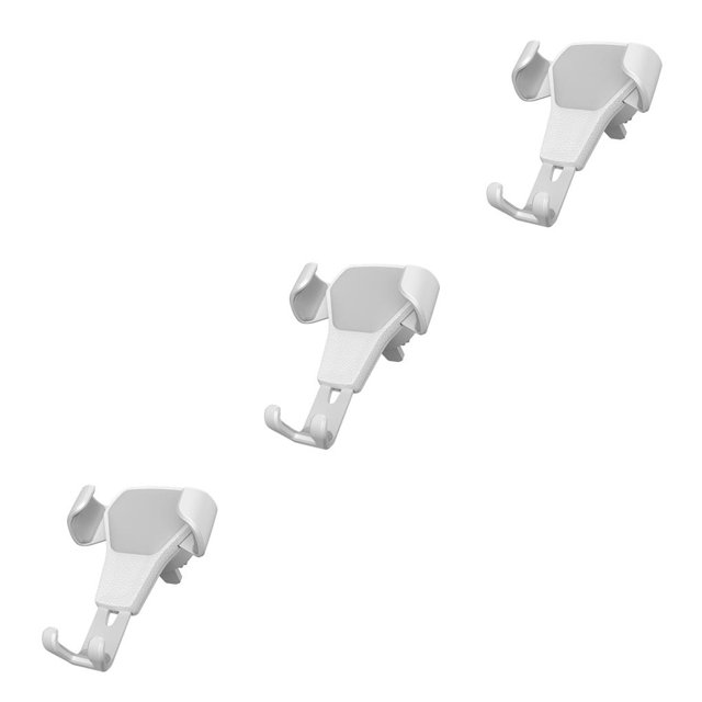 bedienty Support de Cellulaire Réglable pour Évent d'Air Universel Support Antidérapant pour Téléphone de Voiture Blanc 3Ensemble