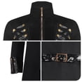 thumbnail image 5 of IYTR Men's Gothic Coat Solid Color Long Sleeve Jacket Zipper Stand-up Collar Medieval Retro Swallowtail Coat Black M, 5 of 5