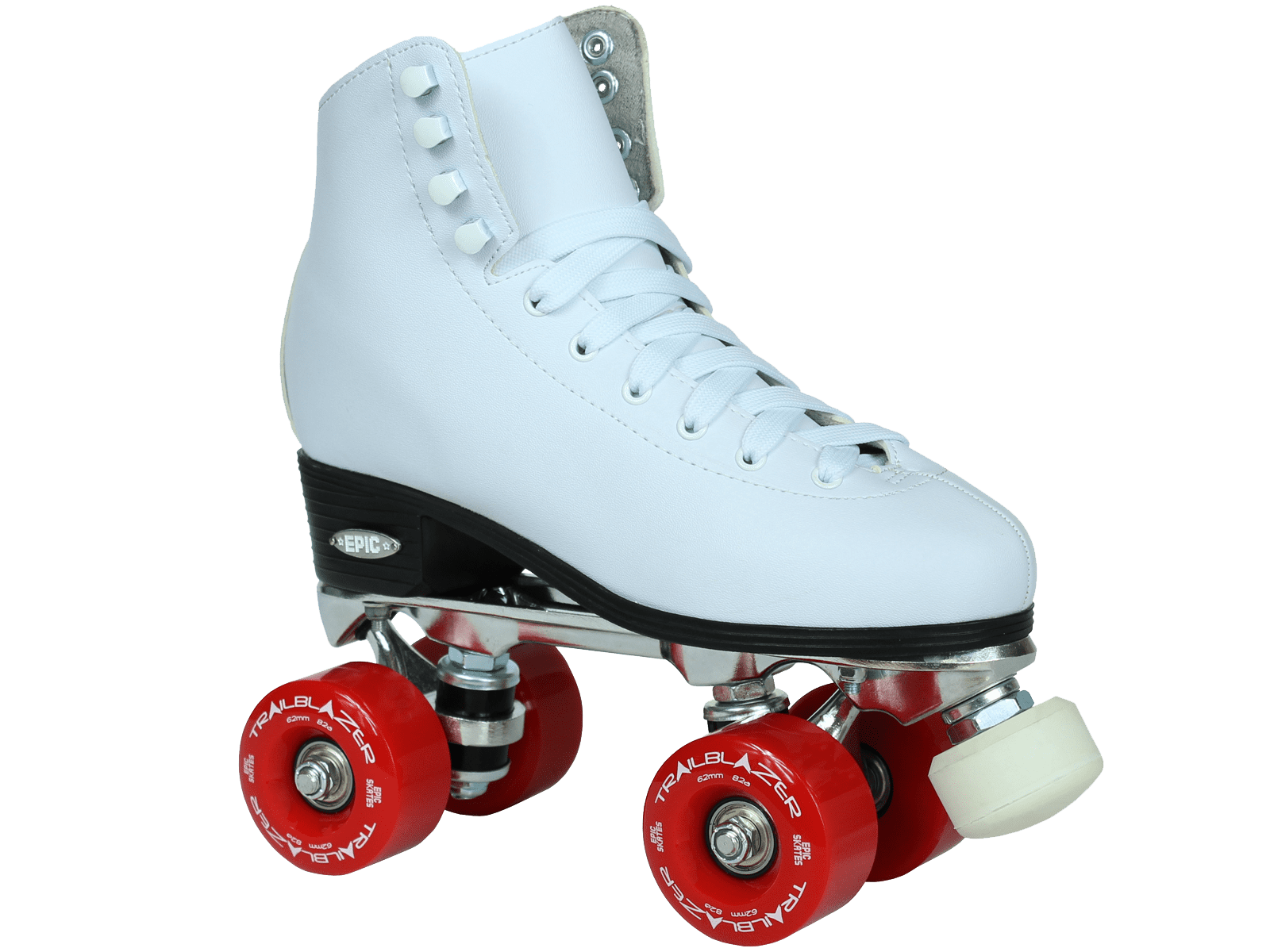 Epic Classic White/Red Quad Roller Skates Package