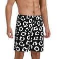thumbnail image 2 of Kdxio Black Leopard Print Mens Sleep Shorts Bottoms Soft Comfy Pajama Wear Pants with Drawstring Pockets, 2 of 7