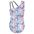 thumbnail image 3 of TiaoBug Kids Girls One Piece Dance Leotards Sleeveless Print Bodysuit Swimwear, 3 of 3