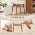 thumbnail image 3 of Carolayne Vintage Vanity Stool, Upholstered Non-Slip, Linen with Dark Natural Wood Legs, 3 of 7