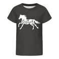 thumbnail image 3 of Kiijoy Girls T-Shirt Horse Graphic Short Sleeve T Shirt Kids Casual Soft Tshirt, Sizes 6-7, 3 of 3