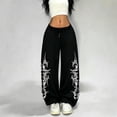 thumbnail image 2 of PFWOWB Graphic Baggy Sweatpants for Women Wide Leg Lounge Pants Drawstring Pockets, 2 of 4