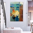 thumbnail image 3 of Elephant Stock Waterfall Abstract Wall Art - Vertical Multi Panel Canvas - Living Room Wall Decor - Abstract Multi Panel - Yellow And Turquoise Decor By Victoria Jackson - 48" x 74", 3 of 8