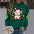 thumbnail image 1 of Ugly Noël Chandail Femme Chandail à Capuche Imprimé Col Rond Manches Longues Drôle Vert G, 1 of 5