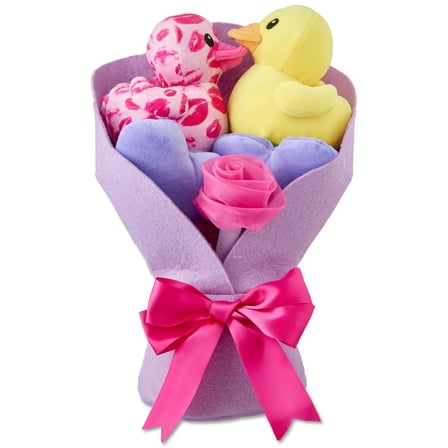 Medium Ducks Bouquet Plush, Purple Valentine's Day, 14 inch