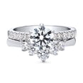 thumbnail image 2 of BERRICLE Sterling Silver 5-Stone Wedding Engagement Rings 1.25 Carat Cubic Zirconia CZ Solitaire Ring Set for Women, Rhodium Plated Size 4.5, 2 of 20