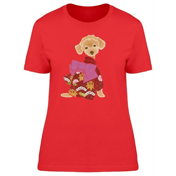 Cute Poodle In Kimono T-Shirt Women -Image by Shutterstock, Female x-Large