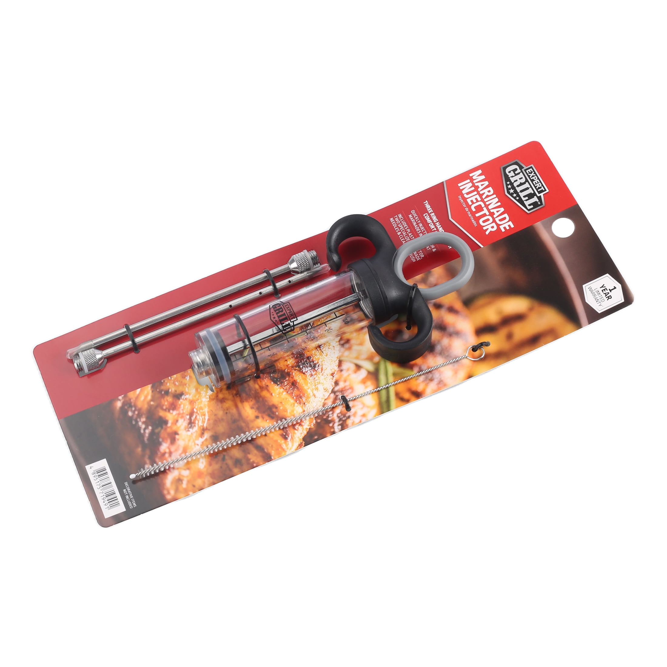Expert Grill Stainless Steel Marinade Injector Set, Includes Needles & Cleaning Brush, 3 Pieces