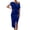 Blue, variant on Women'S Off the Shoulder Asymmetrical Velvet Midi Dress Short Sleeve Ruched Elegant Party Dresses Black XXL