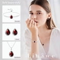 thumbnail image 5 of Linawe Silver Chain Necklace, Ruby Crystal Imitation Diamond Necklace for Women Trendy, Red Pendant, Costume Jewelry Cubic Zirconia Birthstone Rhinestone Set, 5 of 6