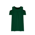 thumbnail image 3 of Homenesgenics Tops for Women Plus Size,Tunic Tops for Women,Crop Tops for Women Women's Tops Short Sleeved Basic Casual Round Neck off Shoulder T-Shirt Loose Fitting Cotton Shirt Green L, 3 of 5